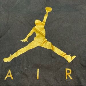 Jordan T-Shirt Mens XL Black Gold Jumpman Crew Neck Short Sleeve Tee Basketball